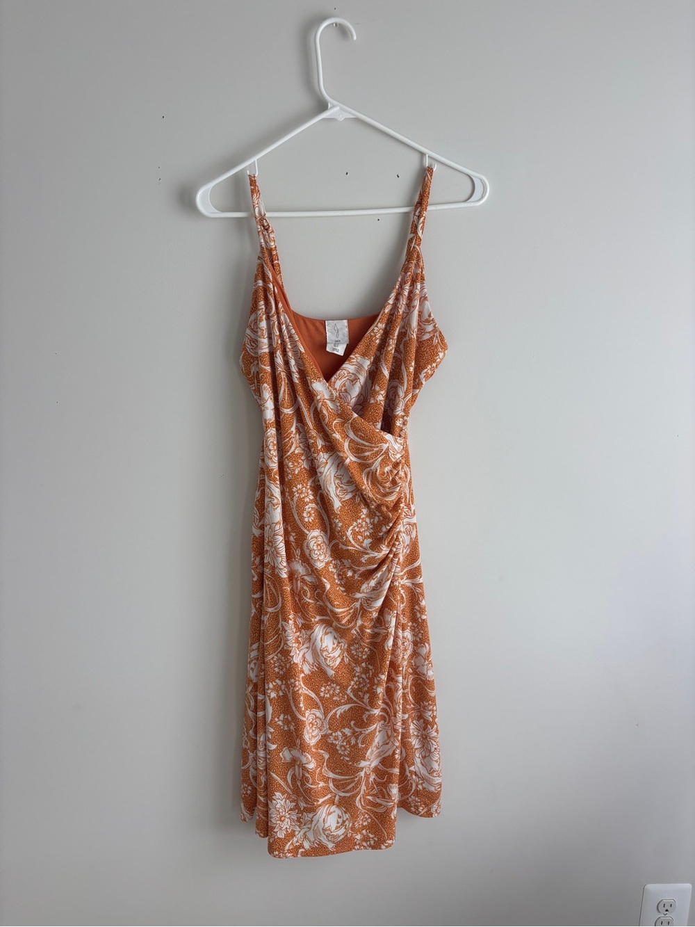 Joie Rust and White Floral Midi Slip Dress